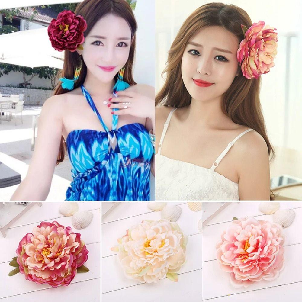 Big Flower Bridal Hair Clips 14cm Flower Hairpin Brooch Artificial Flower Hairpins  Wedding
