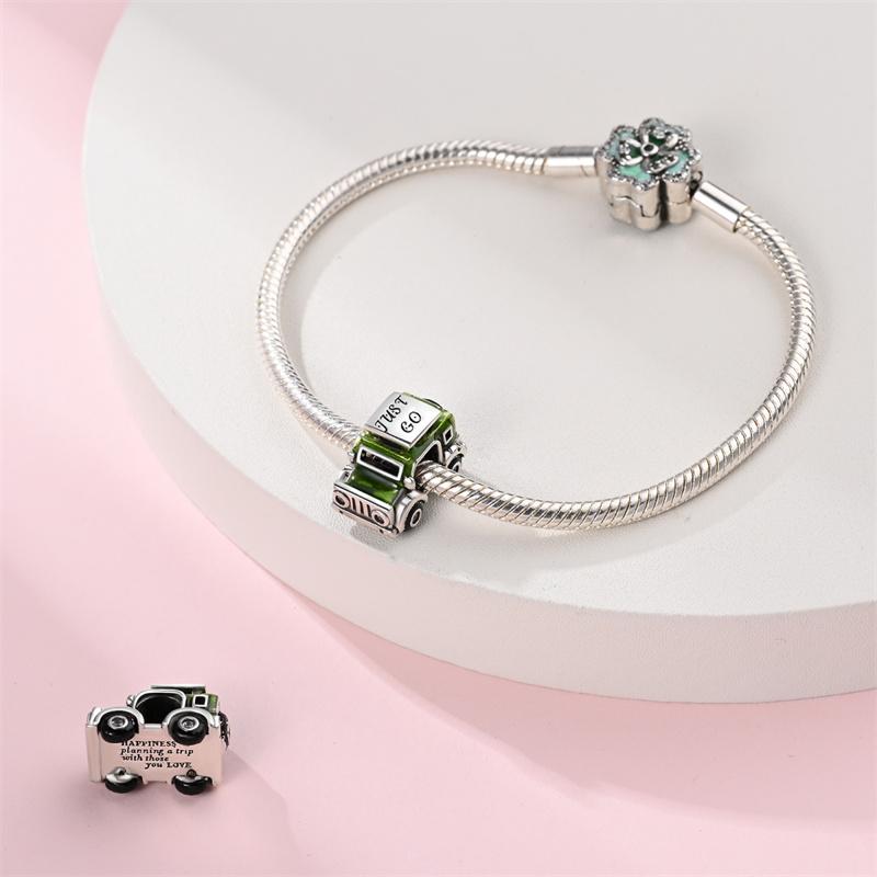 Новинка Подвеска Камера Джип в Медном Покрытии Арт Тур Подходит для Браслета-Пандоры DIY Бусины для Женщин Подарок на День Рождения Изысканные Ювелирные Изделия