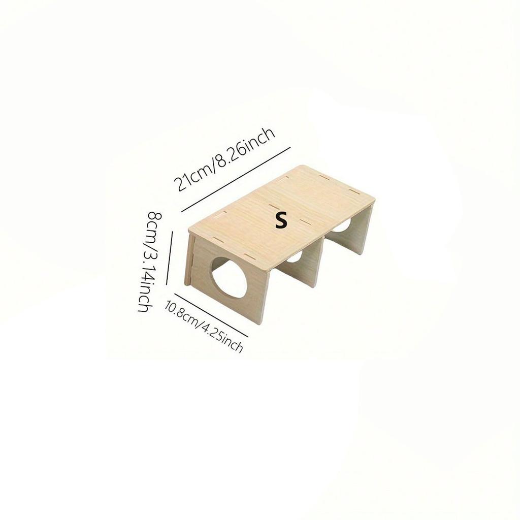 1pc Solid Wood Hideaway House, For Hamster Squirrel, Small Pet Aquascape Toys, Small Animal Cage Accessories