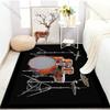 Cool Golden Drum Set Print Carpet for Living Room Bedroom Bedside Sofa Table Floor Mat Home Area Rug Decor Large Size MusicLover