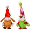 Adorable Red And White Striped Grinch And Rudolph Gnome Christmas Decoration Plush Figure