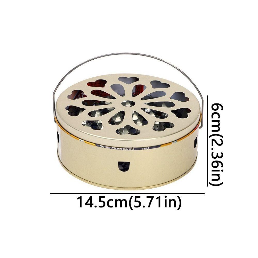 with Handle Lid Incense Burner Box Hollow Out Insect Repellent Tray Mosquito Coil Holder Summer