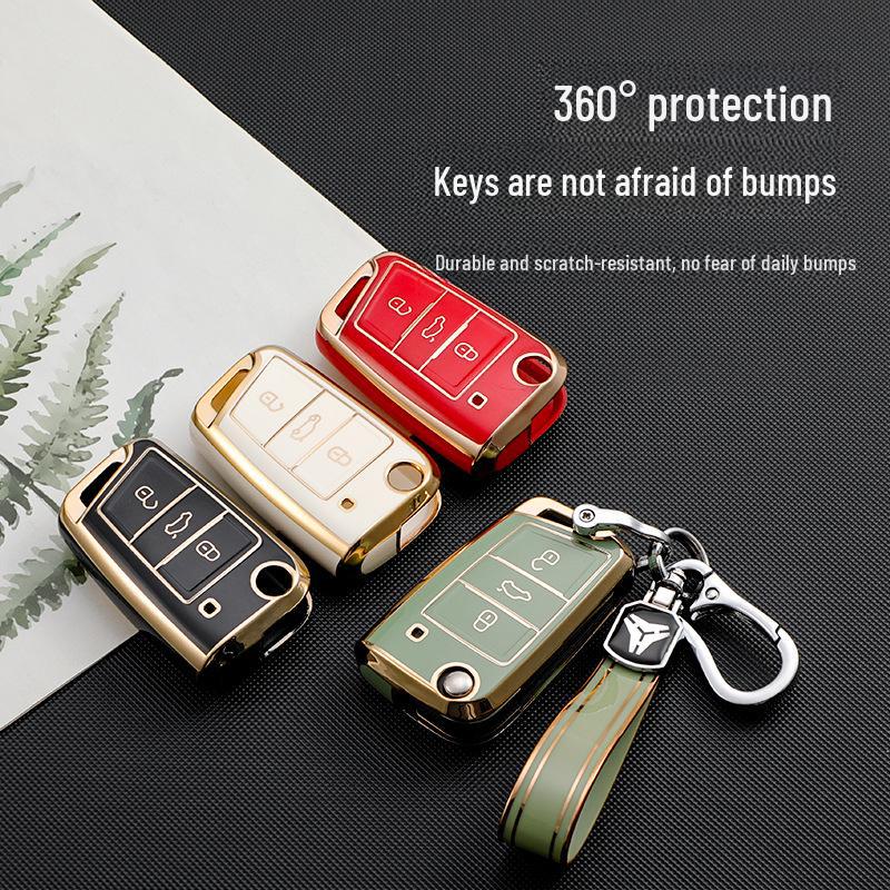 Key Cover for Volkswagen Lavida Plus, Golf, Sagitar, Polo, Jetta. Volkswagen Car Key Shell Buckle Bag.