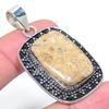 Fossil Coral Handmade 925 Sterling Silver Jewelry Pendant 2.09" T9V41