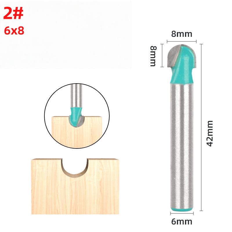 Set of 6 Round-Bottomed Woodworking Tools: Lace Knife, Round-Head Knife, Semi-Circular Relief Knife, Ball-Head Knife for Computer Engraving.