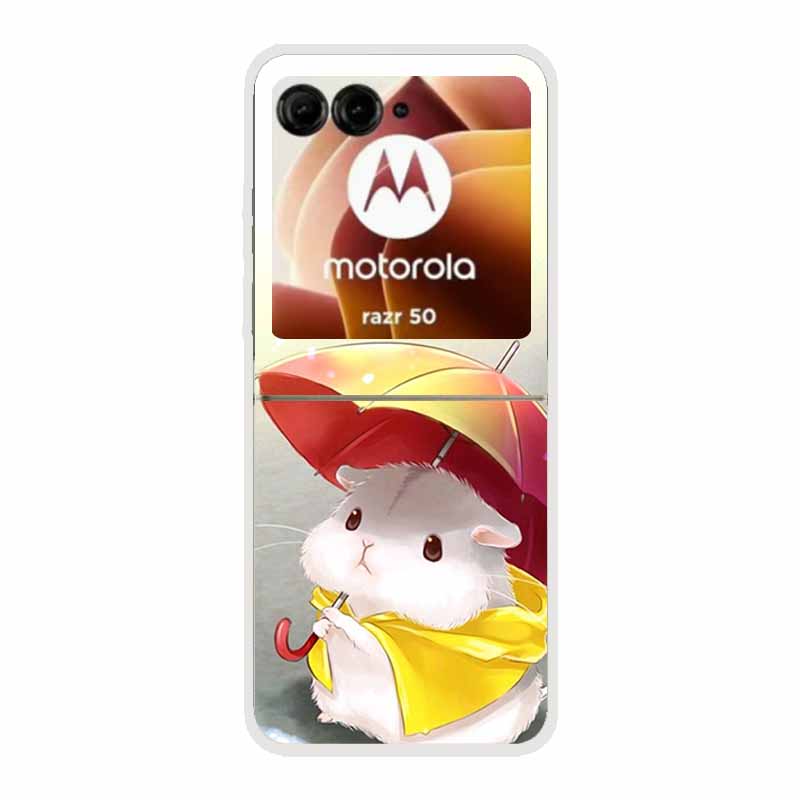 Чехол для Motorola Razr 50 Ultra Пластиковый Жесткий Окрашенный Мультяшный Прозрачная Задняя Крышка Чехол для Motorola Razr 50 5G Жесткий ПК Чехол 50