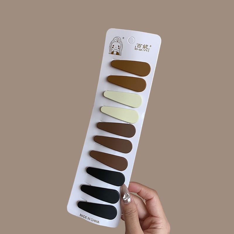 New Fashion Coffee Basic Hair Clip Set Vintage Geometric BB Hairpins Barrettes Hairgrip For Women Girl Hair Accessories Headwear