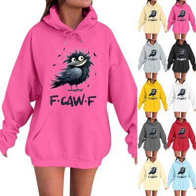 Женская модная повседневная толстовка с длинным рукавом, свободного кроя, с принтом