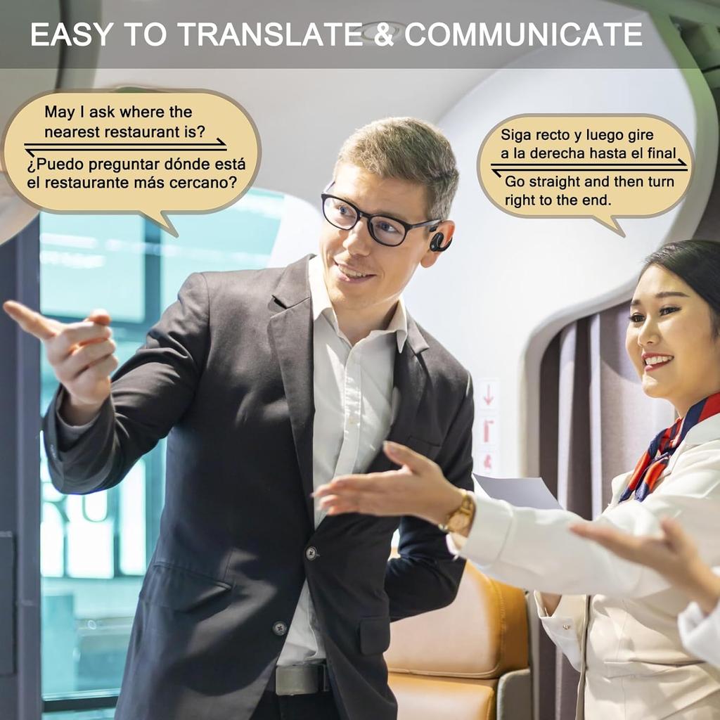 Переводчик языка Наушники AI Переводчик Наушники в режиме реального времени 144 языка Переводчик Наушники Bluetooth 5.4 Переводчик Устройство для iOS Android