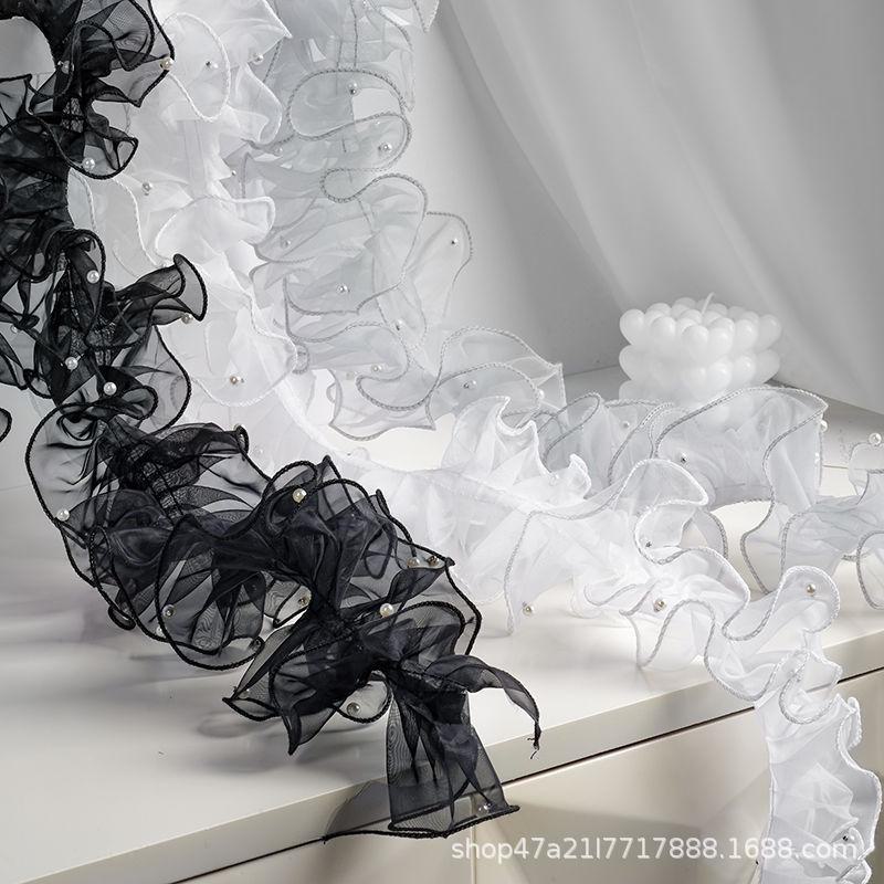 12 см жемчужная пышная окантовка букет цветов органза для поделок своими руками