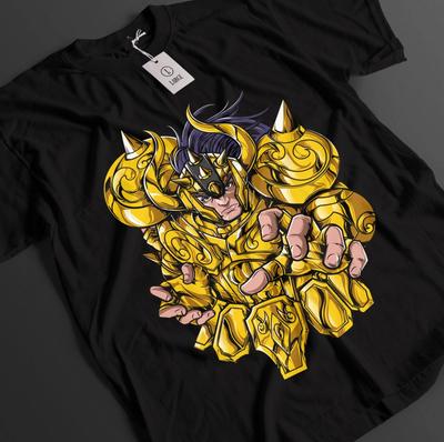 Футболка Saint Seiya Shiryu Футболка Hyoga Футболка Shun Топ Ikku Аниме Графическая Футболка