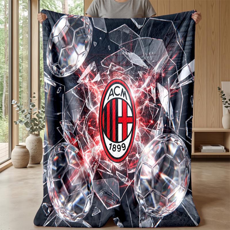AC Milan Theme blanket Soft Flannel Blanket Plush Throw Blanket Cozy Sofa Bed Blanket for Home Decor