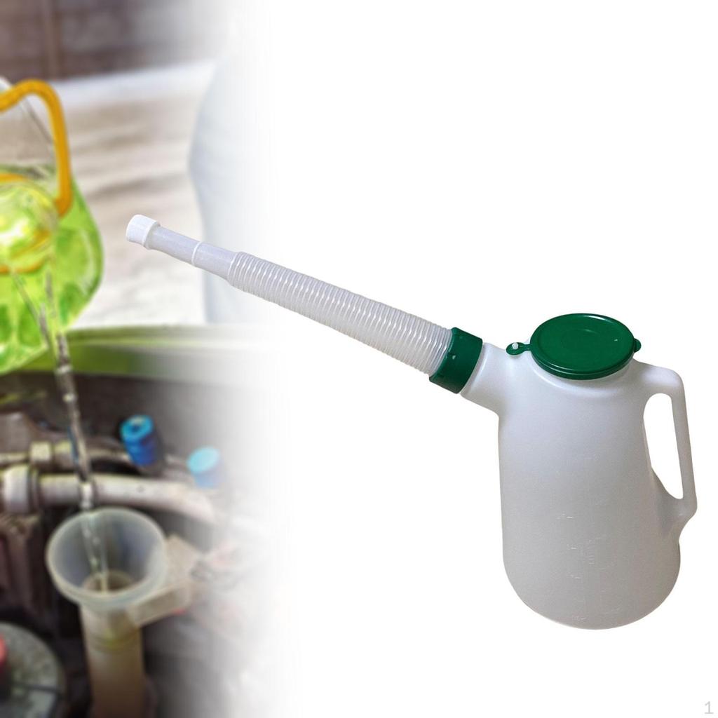 Oil Jug with Long Spout Dispenser Leakproof Practical Sturdy Lid Measuring for