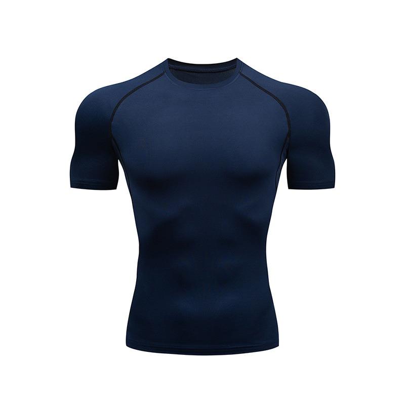 Мужские новые спортивные шорты с коротким рукавом для фитнеса, обтягивающие, для живота, для коррекции фигуры, дышащие, быстросохнущие, для тренировки мышц, с коротким рукавом