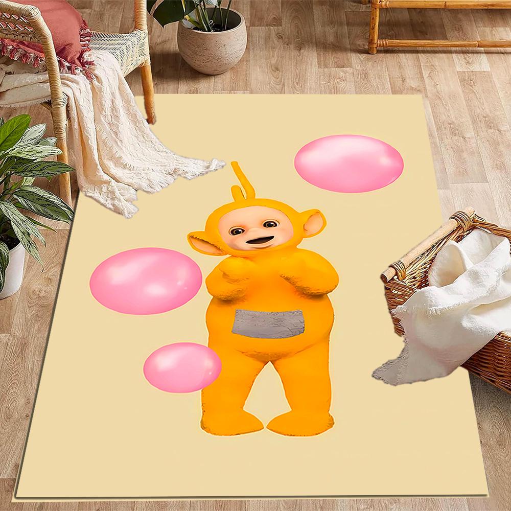 Teletubbies Scooter Adventure Themed Anti-Slip Rugs - Polyester Home Decor, Suitable for Bedrooms, Living Rooms, Doorways, Studios, and Decorations