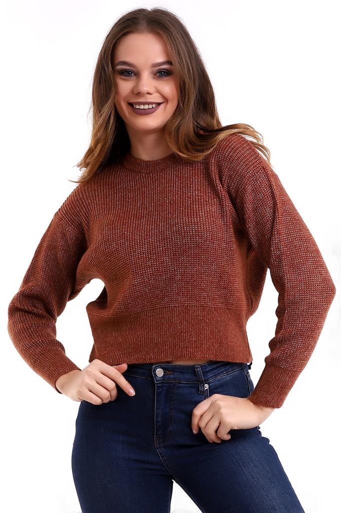 Women's Fashion Pullover Long Sleeve Sweaters Autumn and Winter Casual Knitted Top T-shirt One Size SL
