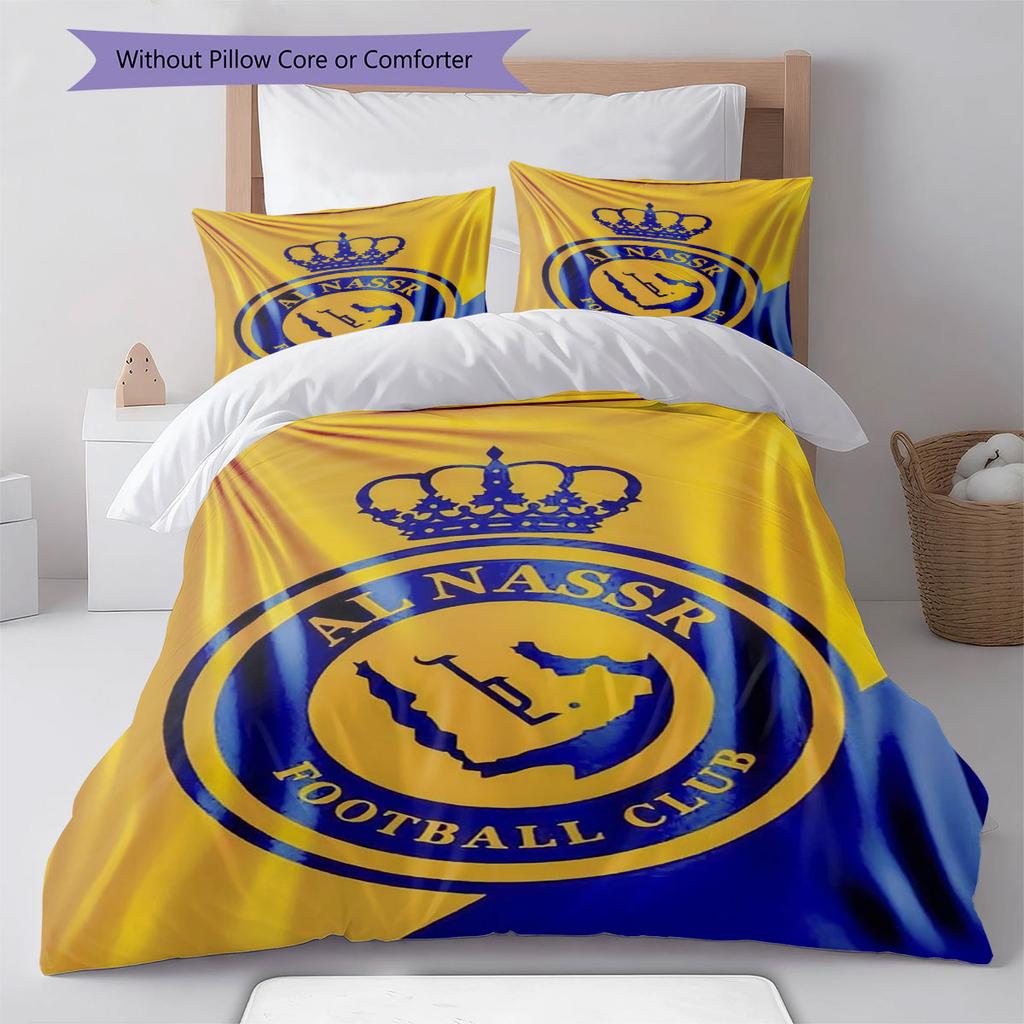 Al-Nassr Pattern Bedding,Quilt Set Quilt Cover Pillowcase Home Birthday Gift(1 * duvet cover + 2 * pillowcase, without core)