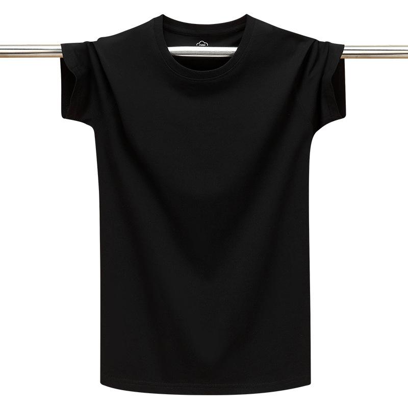 Мягкая синяя модная хлопковая летняя футболка для мужчин с круглым вырезом и короткими рукавами, свободная посадка, дышащая однотонная футболка для спорта на открытом воздухе, черная, для фитнеса, серая