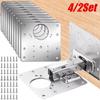 4/2Sets Hinge Repair Plate Kitchen Cabinet Door Hinges Mounting Plate with Screw Flat Fixing Brackets Furniture Hardware Tools