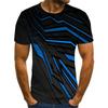 T-shirts Summer Fashion Trend Geometric Fringe Men  Casual 3D Printed Short Sleeve Leisure Round Neck Streetwear Tees Tops