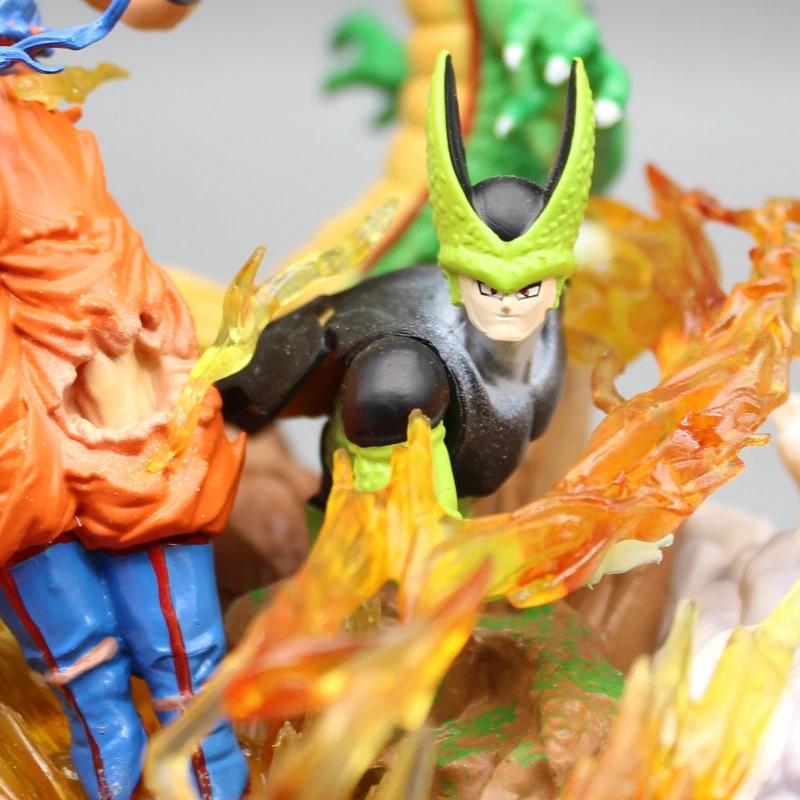 Anime Figure Sjj3 Goku Shenron Majin Buu Cell Frieza Action Figures PVC Collection Model Toys Decoration Gifts