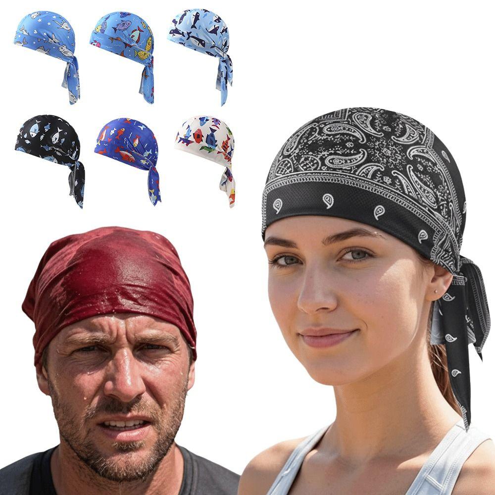 Breathable Bandana Headscarf Paisley Print Pirate Hat Lightweight Cycling Head Wrap Sports