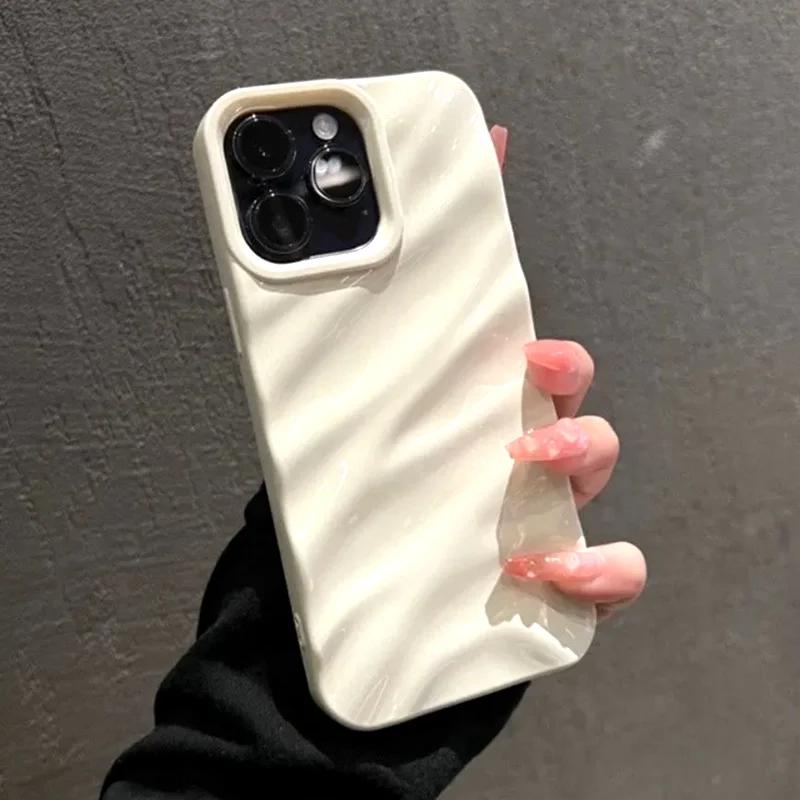 Мягкий чехол для телефона с волнистым узором в стиле конфет для iPhone 17 16 11 12 13 14 15 Pro Max Xs Max XR 7 8 Plus 17air Ударопрочный бампер
