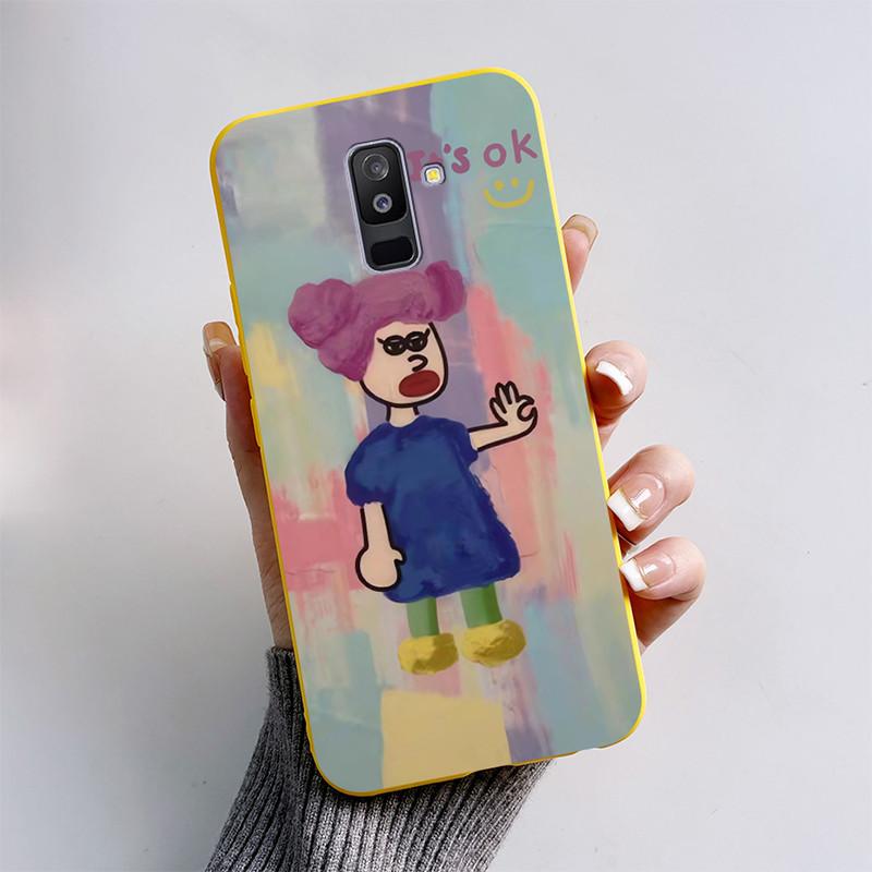 Чехол для Samsung A6 2018 Чехол A 6 A600F Мультяшный Кот Лиса Мягкий Силикон ТПУ Чехол для Телефона для Samsung Galaxy A6 Plus 2018 A605F Чехол