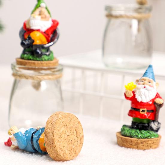 Рождественская банка для конфет, прозрачная стеклянная банка с крышкой, смоляная статуэтка гнома Санты, мини-баночка для закусок на кухонный стол, многоярусный поднос, украшение для вечеринки