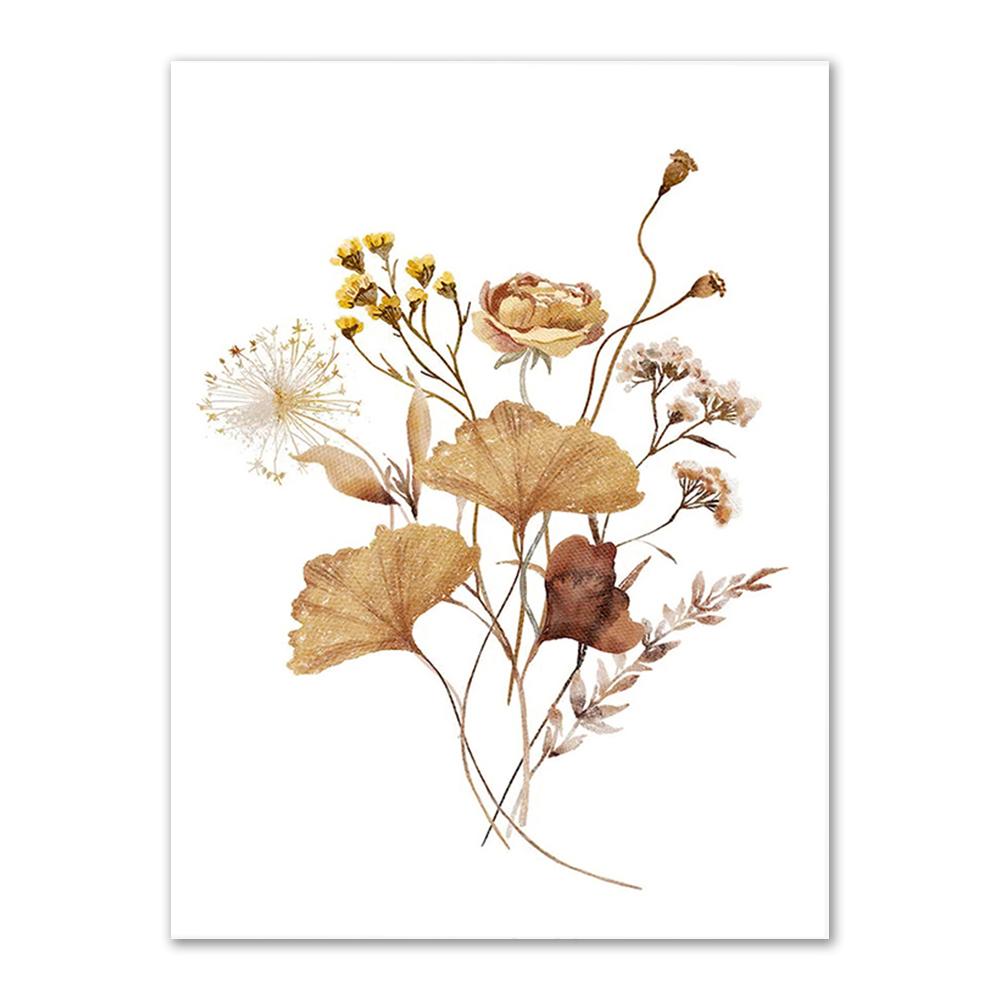 Набор из трех картин на холсте с акварельной абстрактной ботанической живописью в рамах для декора гостиной