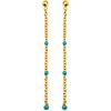[Q4859] - Gold Plated 'Boho' Turquoise Gold Earrings - 47 Mm