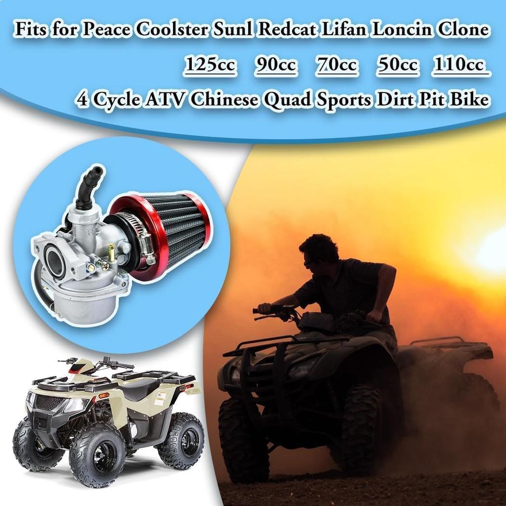 PZ19 Carburetor Air filter Kit for 70cc 110cc 125cc Dirt Bikes Pit Bike Monkey Scooter ATV Quad Go Karts 22mm Carb Fits for CRF SSR Sunl Taotao Pit