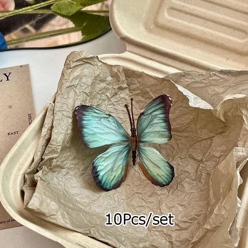 10PC DIY Decor Weddings Home Garden Accents 3D Printed Artificial Butterflies PVC