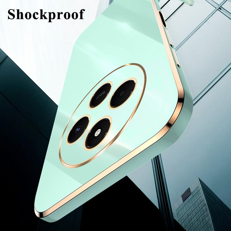 KEYSION Роскошный чехол с покрытием для Xiaomi Redmi 14C Мягкий силиконовый квадратный противоударный чехол для телефона Xiaomi Redmi 14C