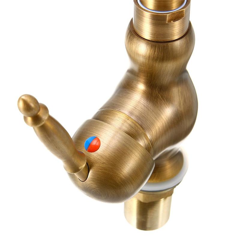 Dagu Antique Single Handle Swivel Mixer Tap Kitchen Bathroom Sink Faucet Brass Finish