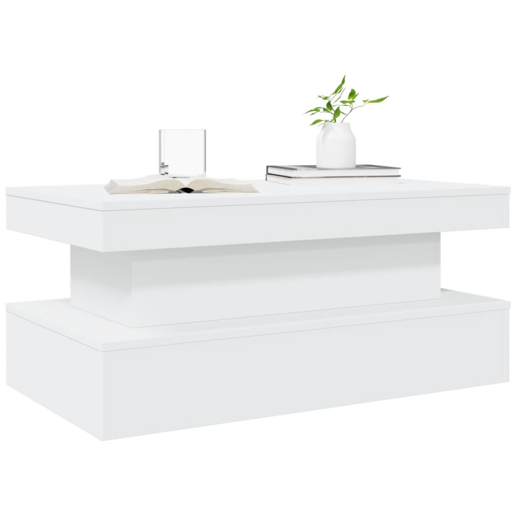 LED Coffee Table White 90 x 50 x 40 cm