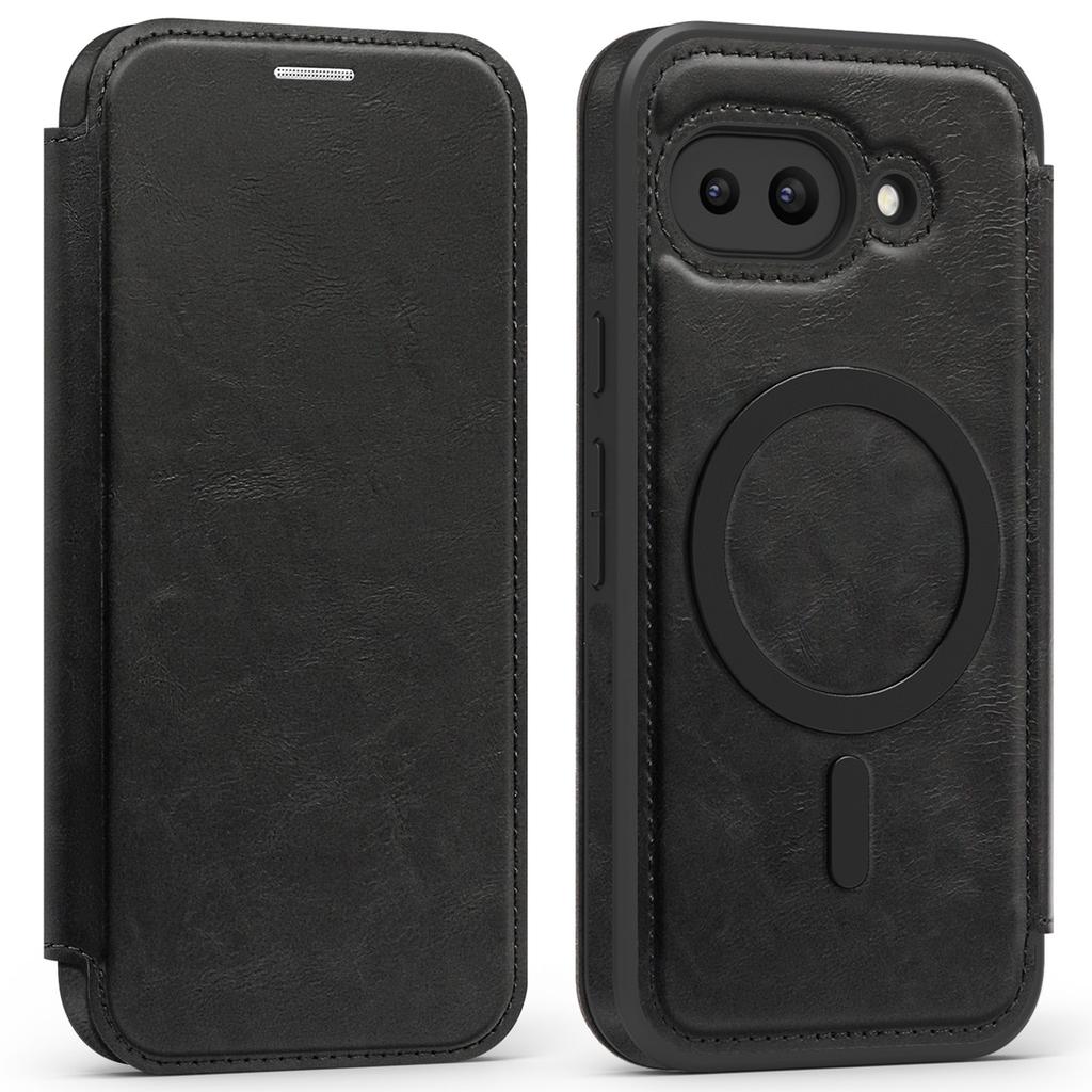 For Google Pixel 9a Magnetic Case RFID Blocking Card Holder Leather Phone Cover