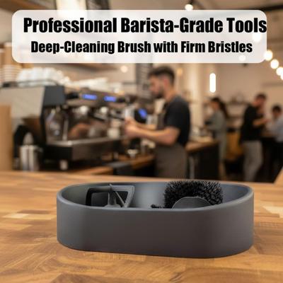 Электрическая автоматическая очиститель портафильтра из нержавеющей стали, станция для чистки ручки эспрессо со щеткой и поддоном для кофейной гущи, универсальный очиститель кофейной ручки
