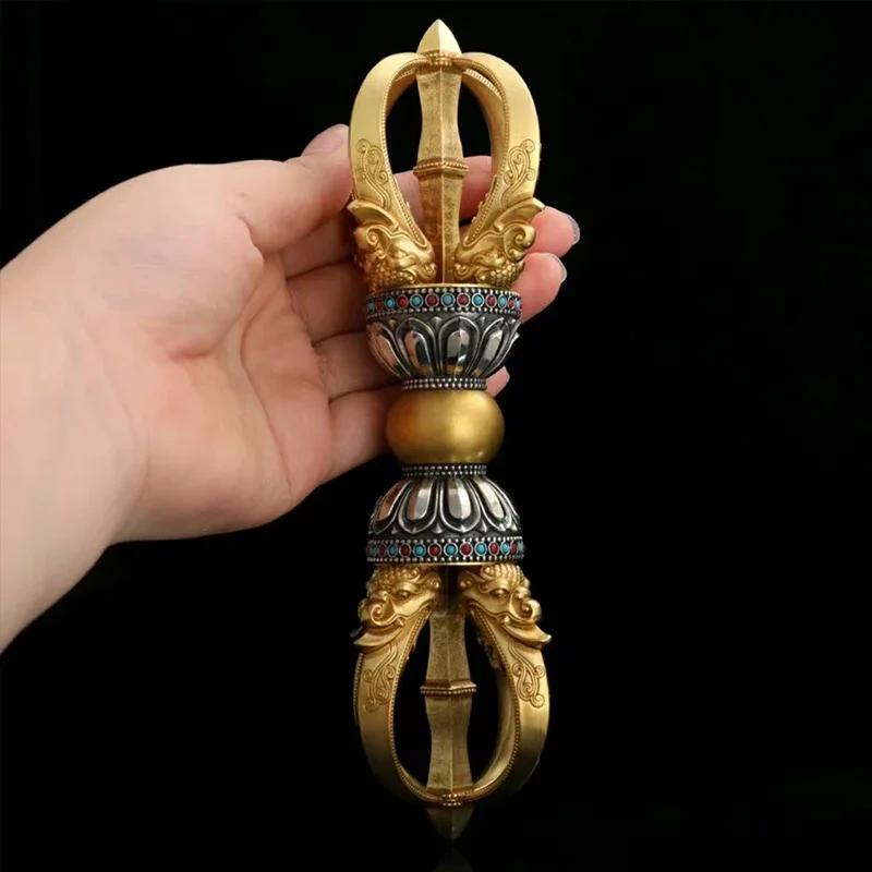 1PCS Home Feng Shui Ornament Copper Five Strand Diamond Pestle Demon Slaying Pestle Zong Silver Ornament Decorative Figurines