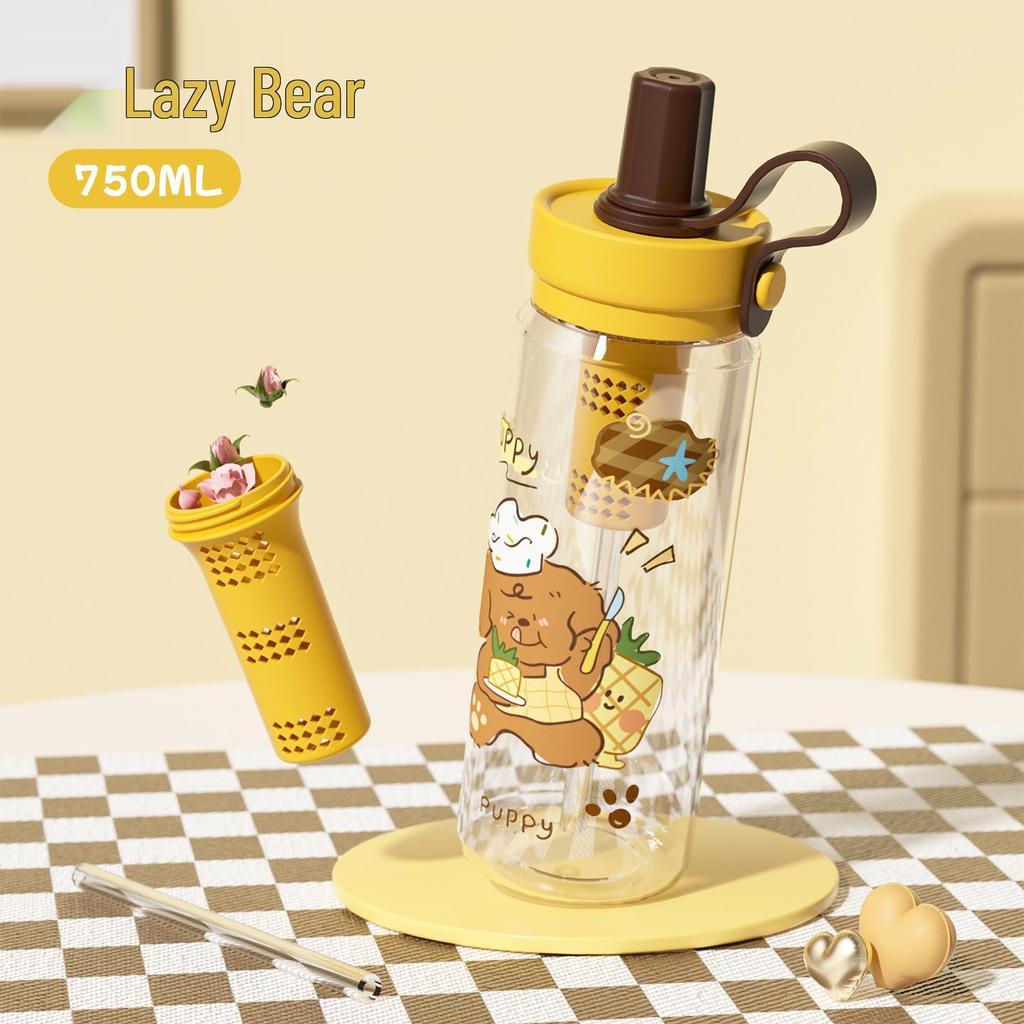 Lovely Macaron Pet Straw Cup: Cute, Creative & High-Value Plastic Gift for Students