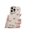 Sweet Bow for IPhone16promax for Apple 15 Leather Texture Large Hole Phone Case 14/13 Anti-fall 12