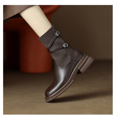 Модные новые женские ботинки челси, винтажные женские туфли на платформе, толстый каблук, эластичные носки, ботильоны для женщин, Botines Chelsea 2024