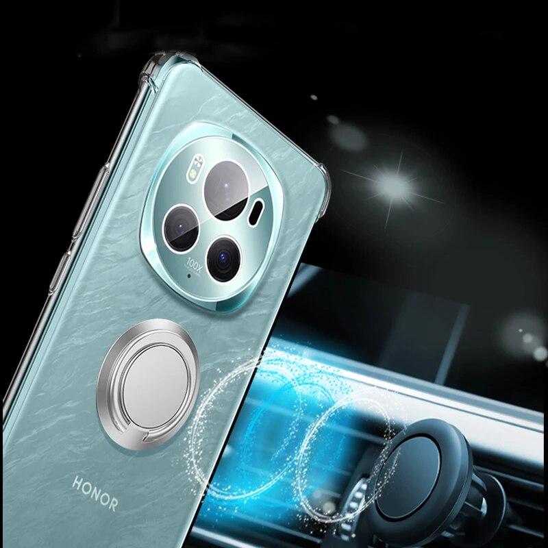 Для Huawei Honor Magic 6 Pro Magic6 Pro Lite магнитное кольцо-держатель-подставка Мягкая подушка безопасности чехол для Honor Magic 6pro 5lite противоударный прозрачный силиконовый чехол