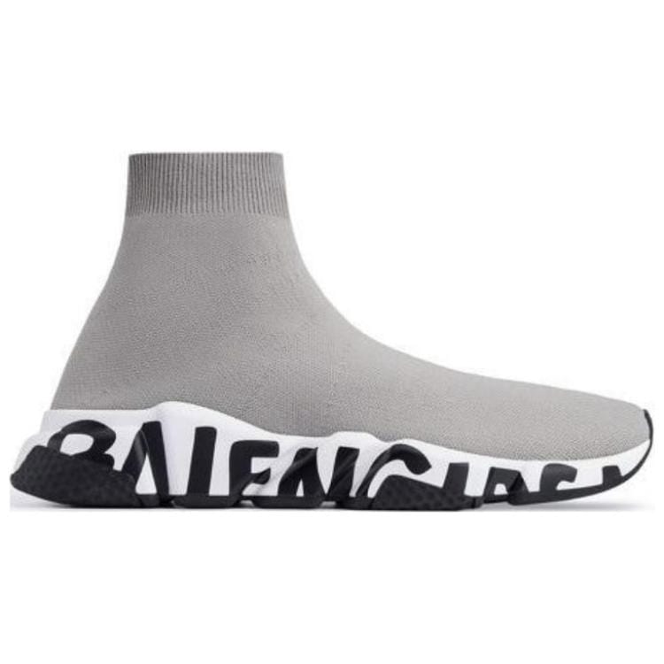 Balenciaga Граффити Скорость Граффити Высокие Повседневная Обувь Мужская Серая Черная Белая 605972W05GE1391