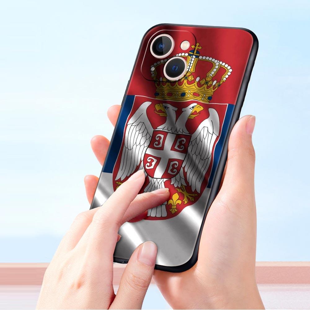 Флаг Сербии Значок Чехол для телефона Для iPhone 16e 15 14 13 12 11 Pro Max XS X XR SE 7 8 Plus Чехол iPhone 16 Мягкий ТПУ Чехол