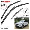 3PCS Wiper Blades For Land Rover Range Rover Sport 2006-2011 22" 16" 16" Fit Front Windshield Windscreen Window Brushes Cutter Accessories 2008 2009