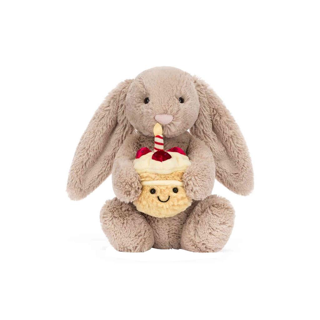 JELLYCAT застенчивый бежевый кролик Бонни милая плюшевая кукла высота в сидячем положении 23 см