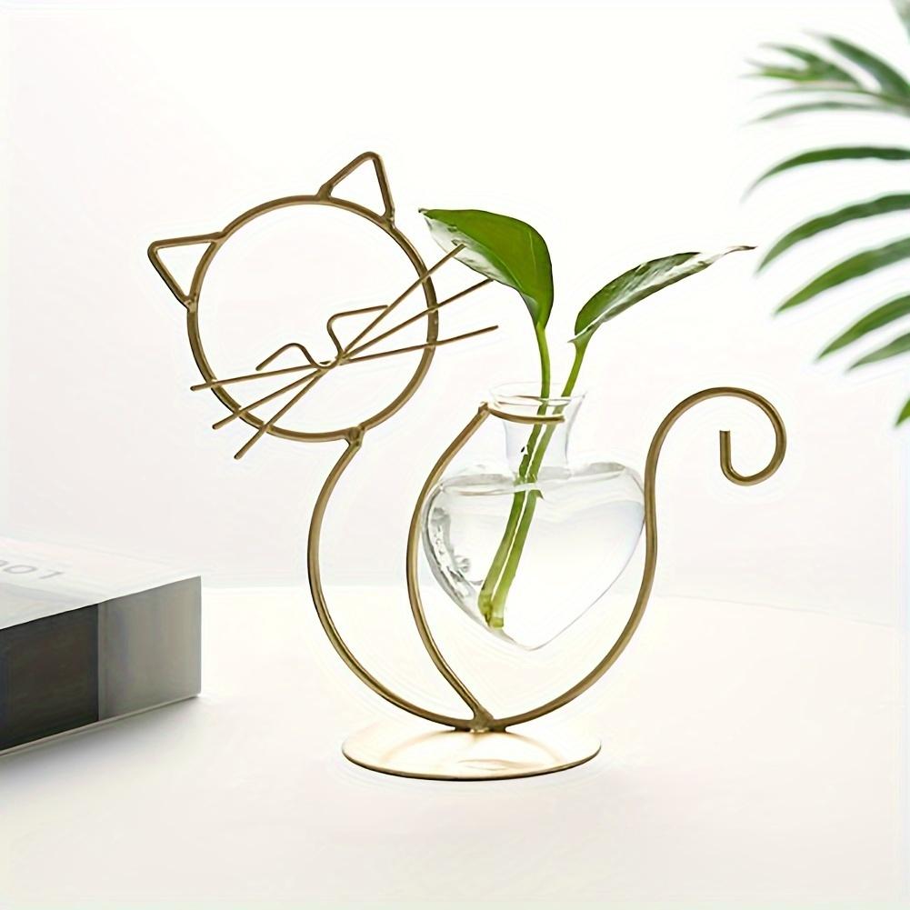 Simple cat iron flower pot hydroponic flower vase creative home living room restaurant table decoration creative ornaments