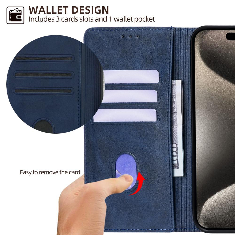 Fashion Leather Wallet Case for iPhone 16 Pro Max 16 Plus Magnetic Flip Case Protective Cover for 16 Pro Book Case Card Holder