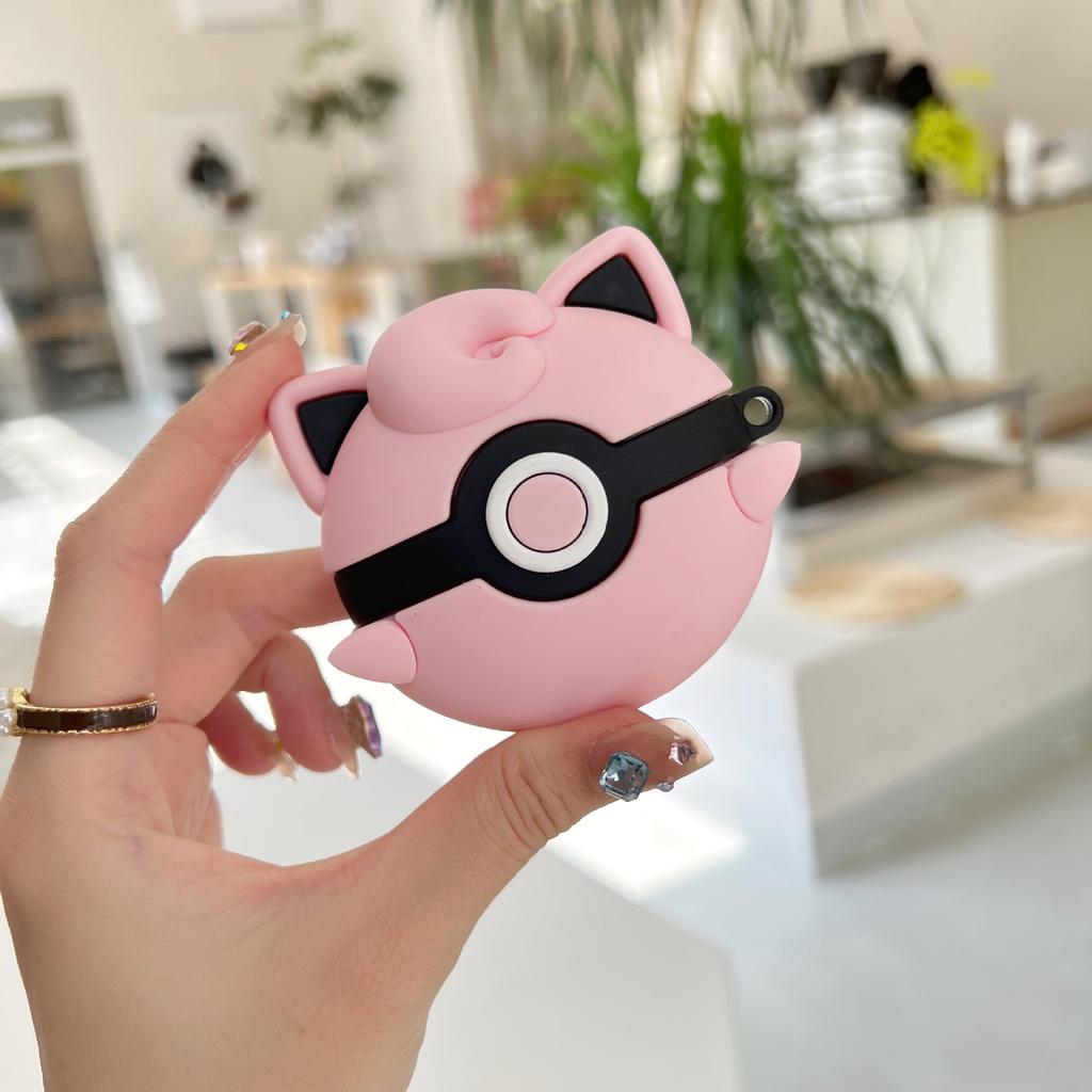 For Airpods 4 Case 2024,Pokemon Pink Ball Shockproof Protective Silicone Earphone Silicone Cover For Airpod 4 Case Funda Kids
